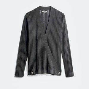 41 Hawthorn Ribbed Convertible Cardigan in Black XS 🖤